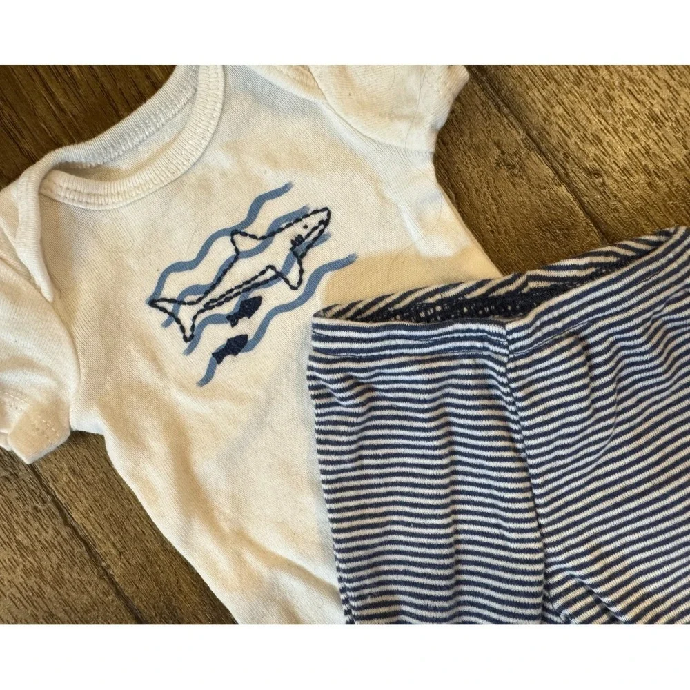 Carters Preemie Baby Boy Outfit‎ Bodysuit Pants 2 Piece Set Reborn Doll Shark